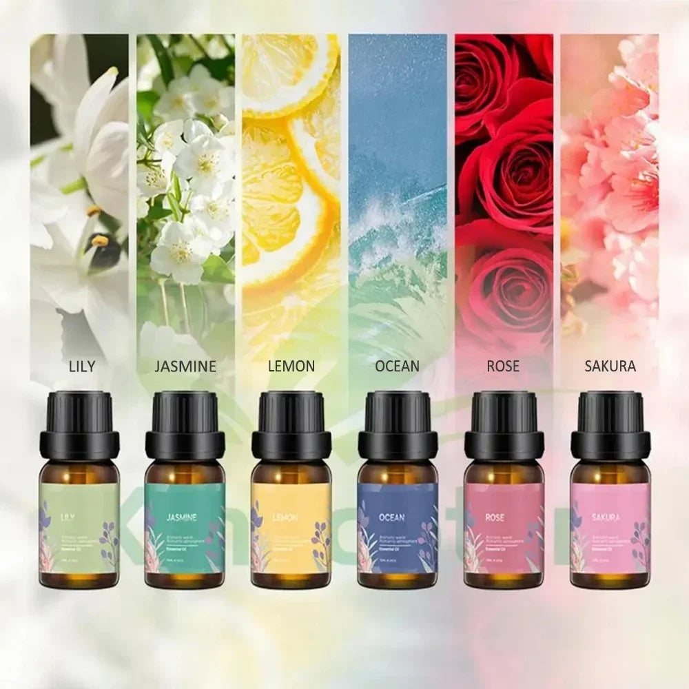 Hign-concerned 6 Piece Essential Oil Set For Aromatherapy Diffusers