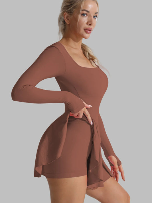 Sexy Backless Golf Tennis Dress Anti Exposure One Piece Skirt For Running Yoga