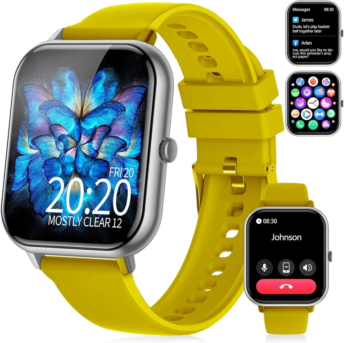 Erilles Smartwatch Fitness Tracker Heart Rate Blood Oxygen IP68 Waterproof