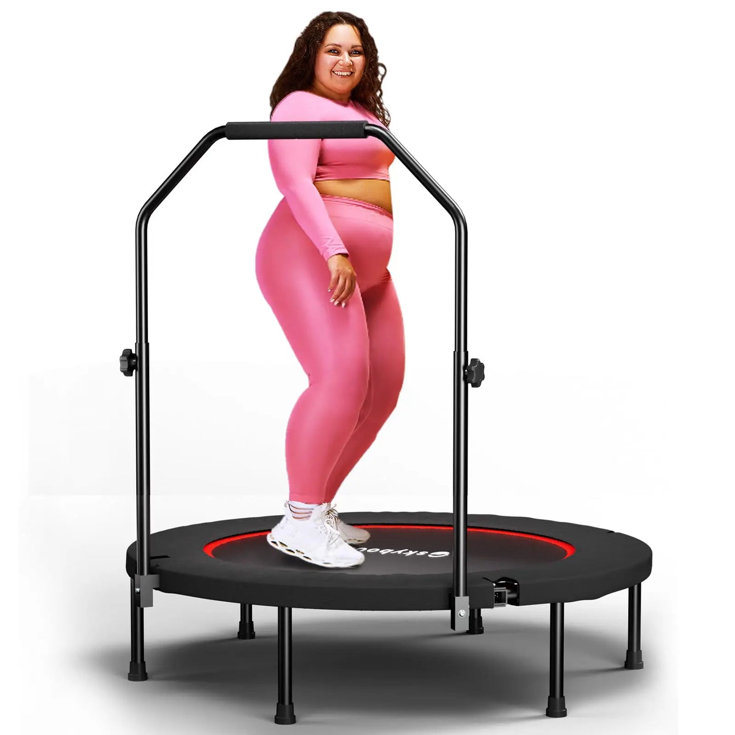 Rebounder Trampoline For Adults With Adjustable U Bar Handle 350lbs