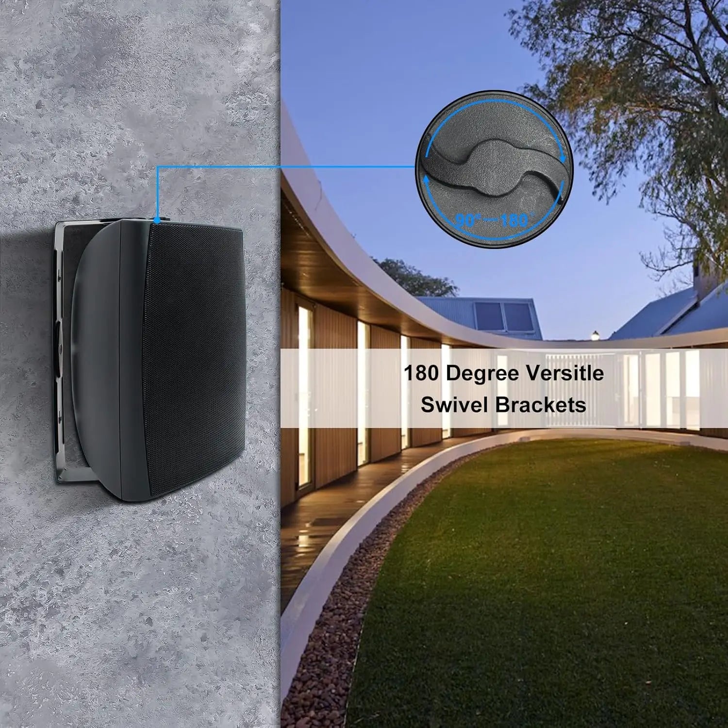 Herdio 400W Outdoor 2 Way Passive Speakers Waterproof Wall Mounted