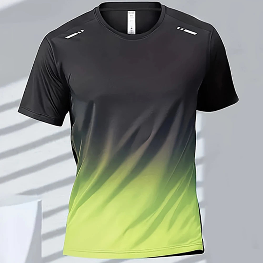 Men Quick Dry Gradient Short Sleeve Tee For Sports