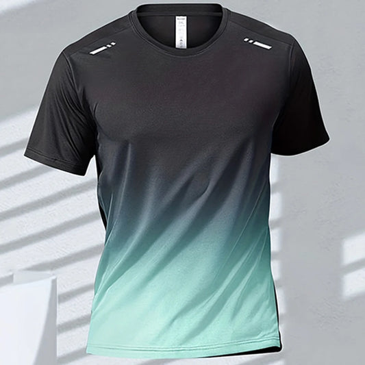 Men Quick Dry Gradient Short Sleeve Tee For Sports