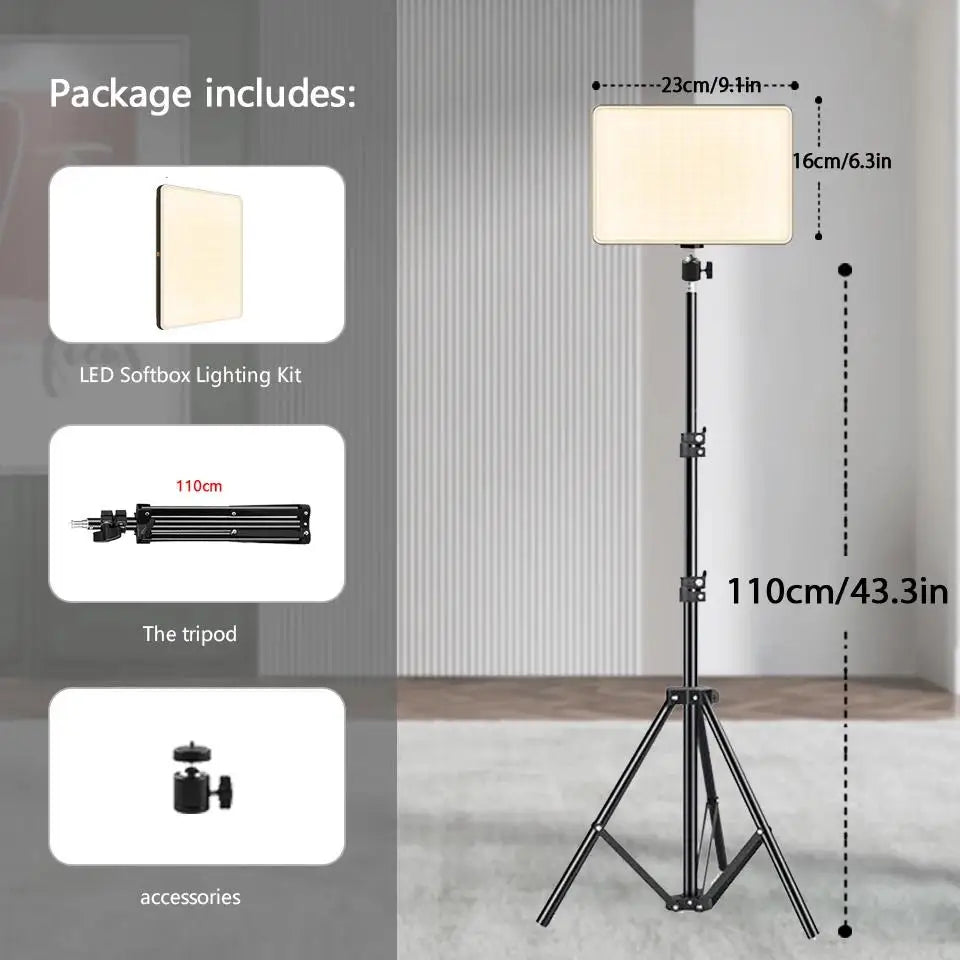 LED Video Light With Tripod For Live Streaming And Photos