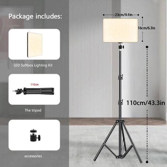 LED Video Light With Tripod For Live Streaming And Photos