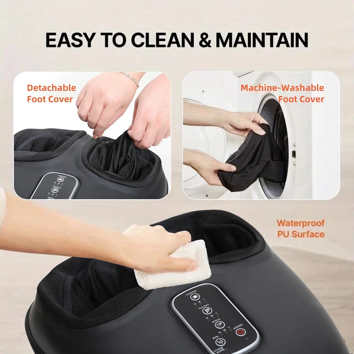 Leercon Automatic Foot Massage Machine with Fully Wrapped Rollers Sole Kneading Airbag Pressing Relaxation Foot Massager，Best Gift for Women Mental