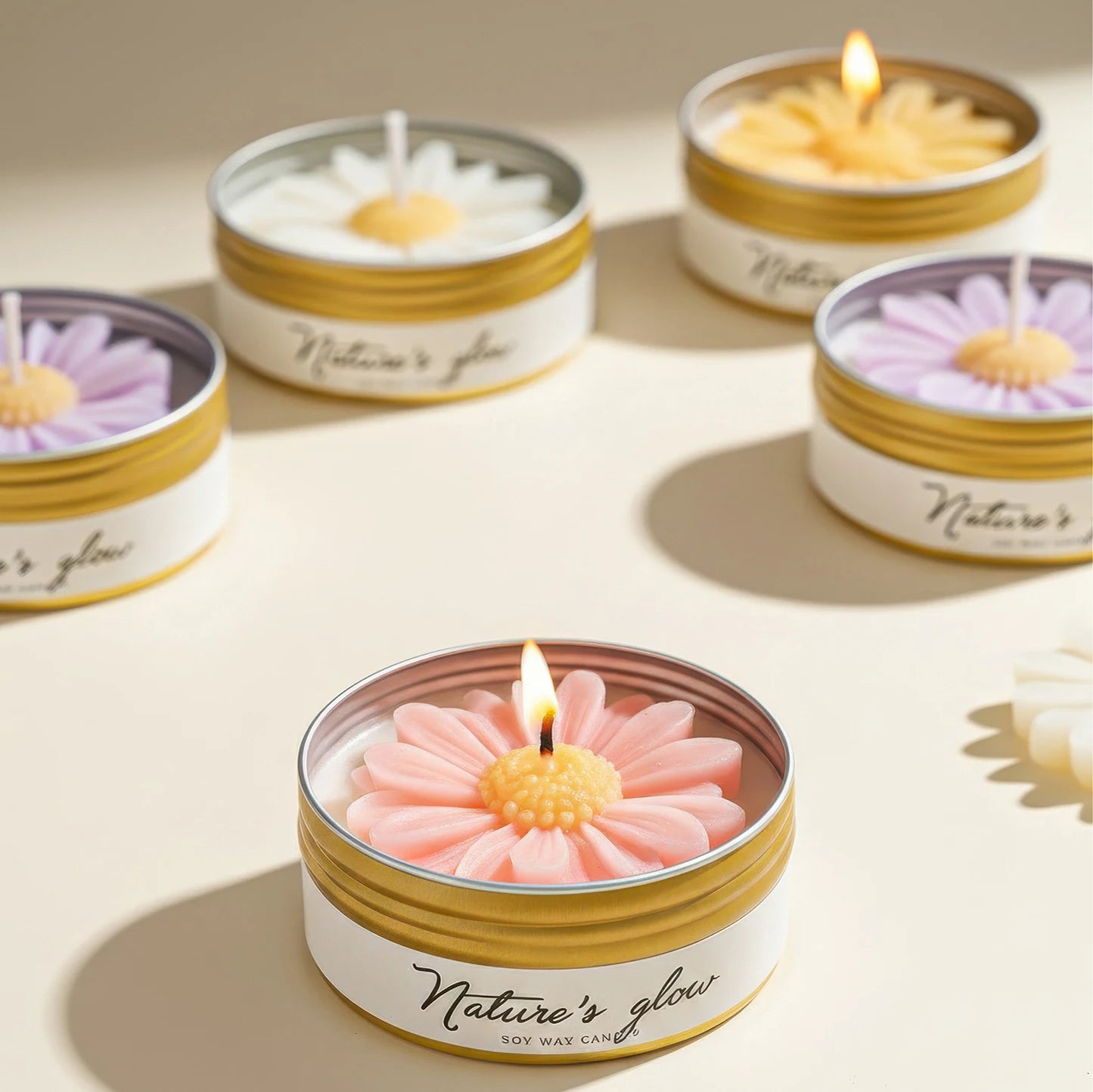 Chamomile Scented Soy Wax Candle Jar For Bedroom Decor