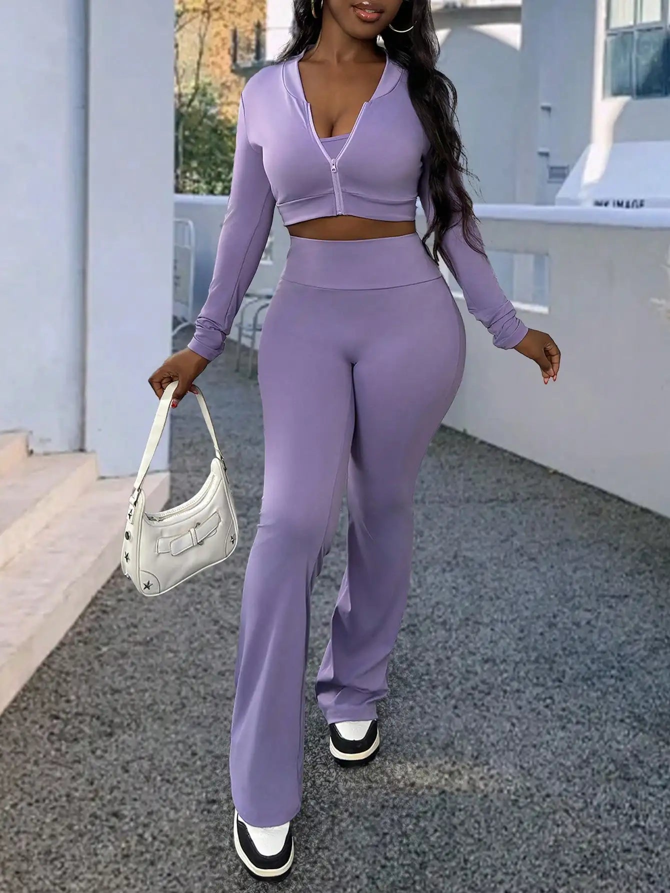 Women 3 Piece Summer Casual Sportswear Set Top And Pants