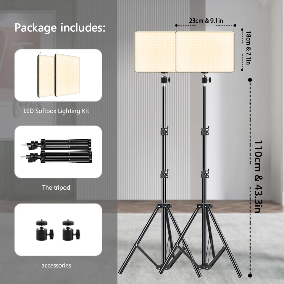 LED Video Light With Tripod For Live Streaming And Photos