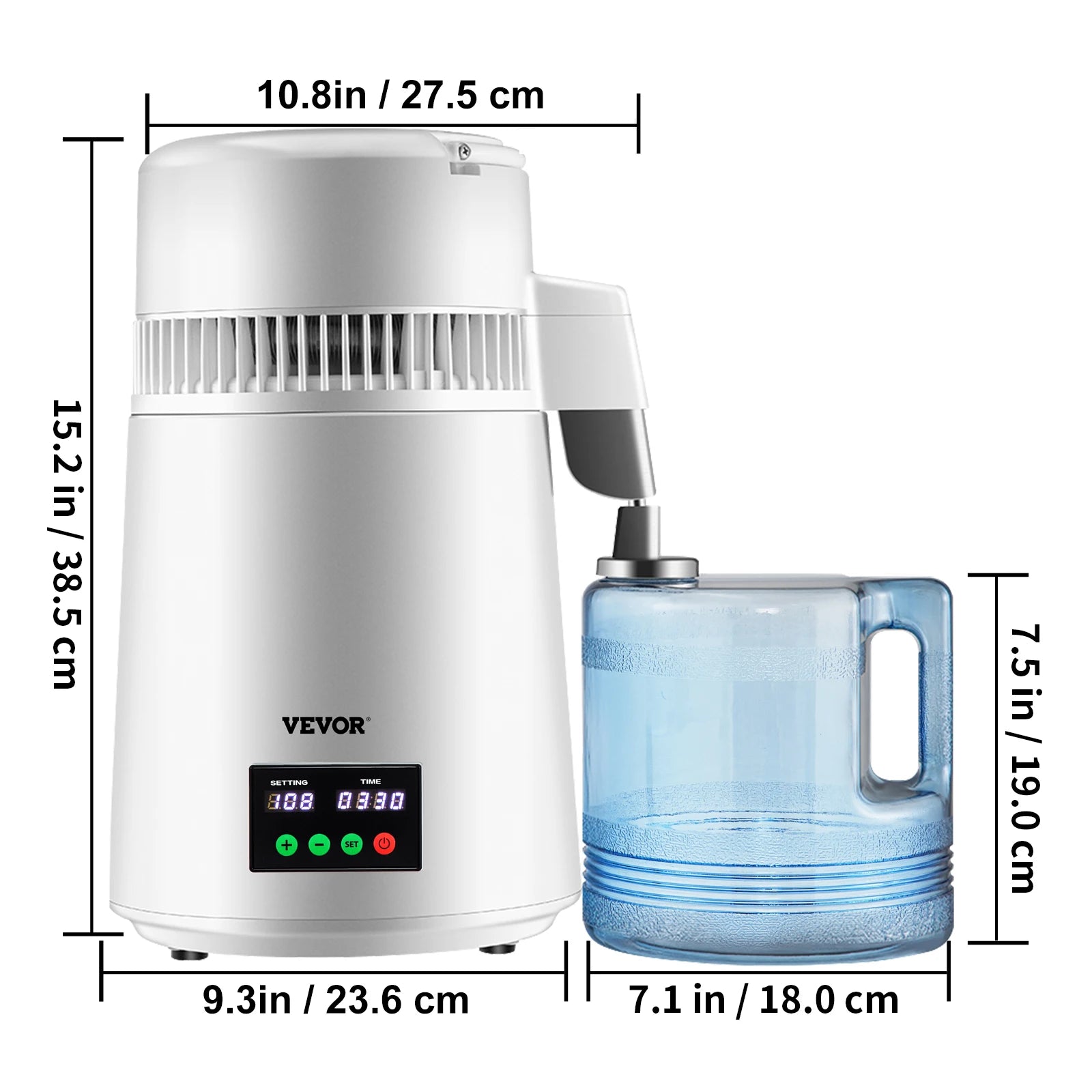 SucceBuy Water Distiller Purifier Distilling Speed 1 LPH