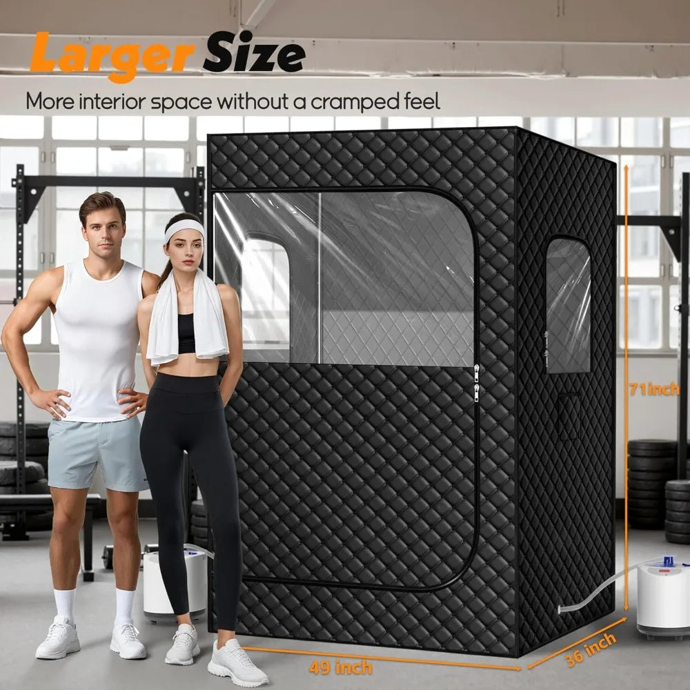 Two Person Portable Steam Sauna With Dual 1200W Steamers Home