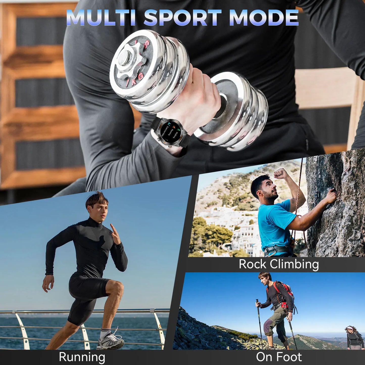 LaNikar MilitaryGrade Multisport Smartwatch For Men With HeartRate SpO2Monitor Tracking