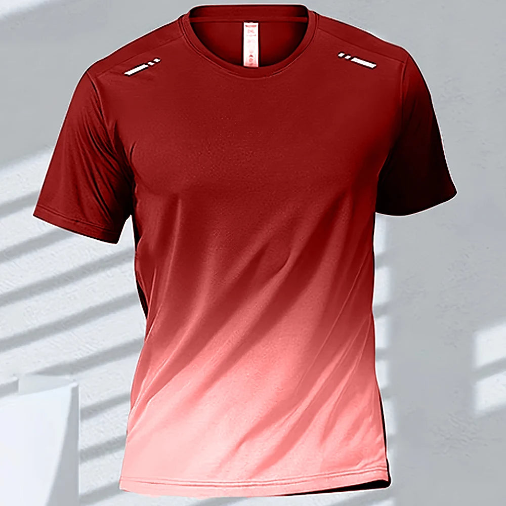 Men Quick Dry Gradient Short Sleeve Tee For Sports