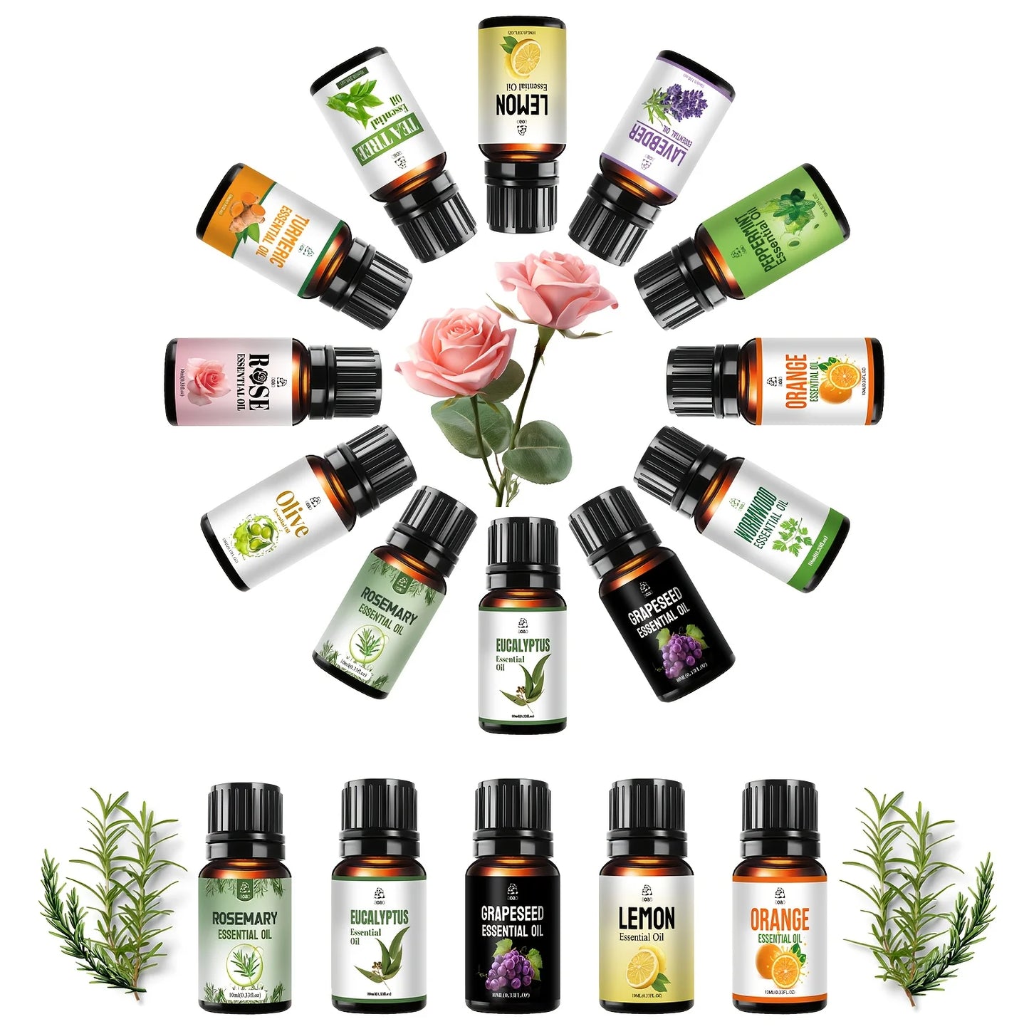 Natural 12Pc Skin Care Blend Essential Oil By Zen Active Living