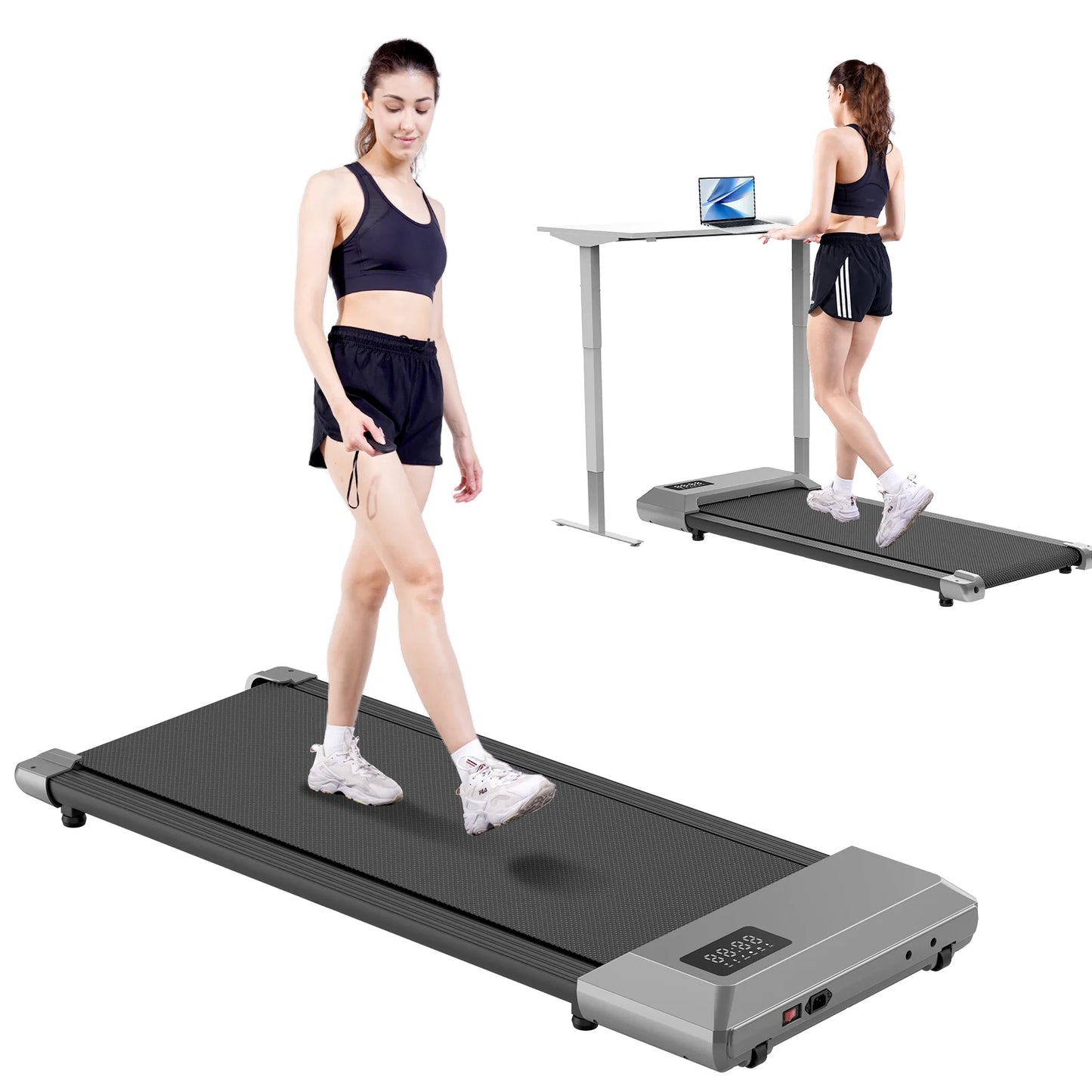 Driving Power 2in1 Walking Pad Mini Treadmill Under Desk For Home And Office