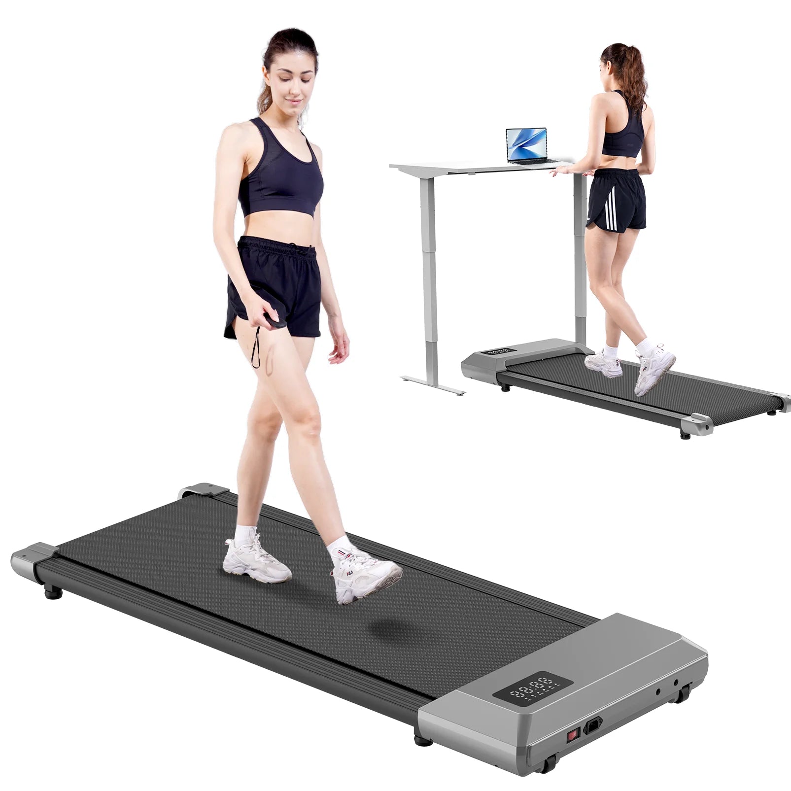 Driving Power 2in1 Walking Pad Mini Treadmill Under Desk For Home And Office
