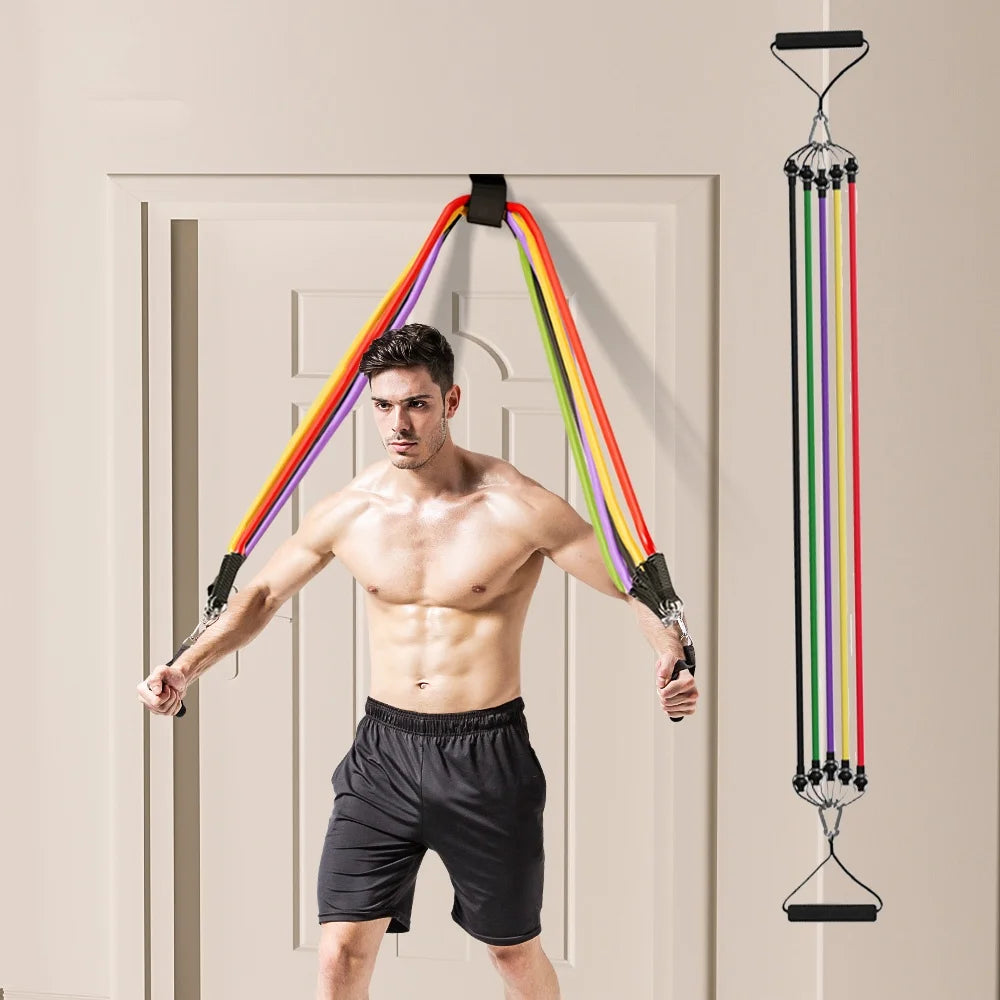 Elastic Bands Kit For Full Body Workout And Home Fitness