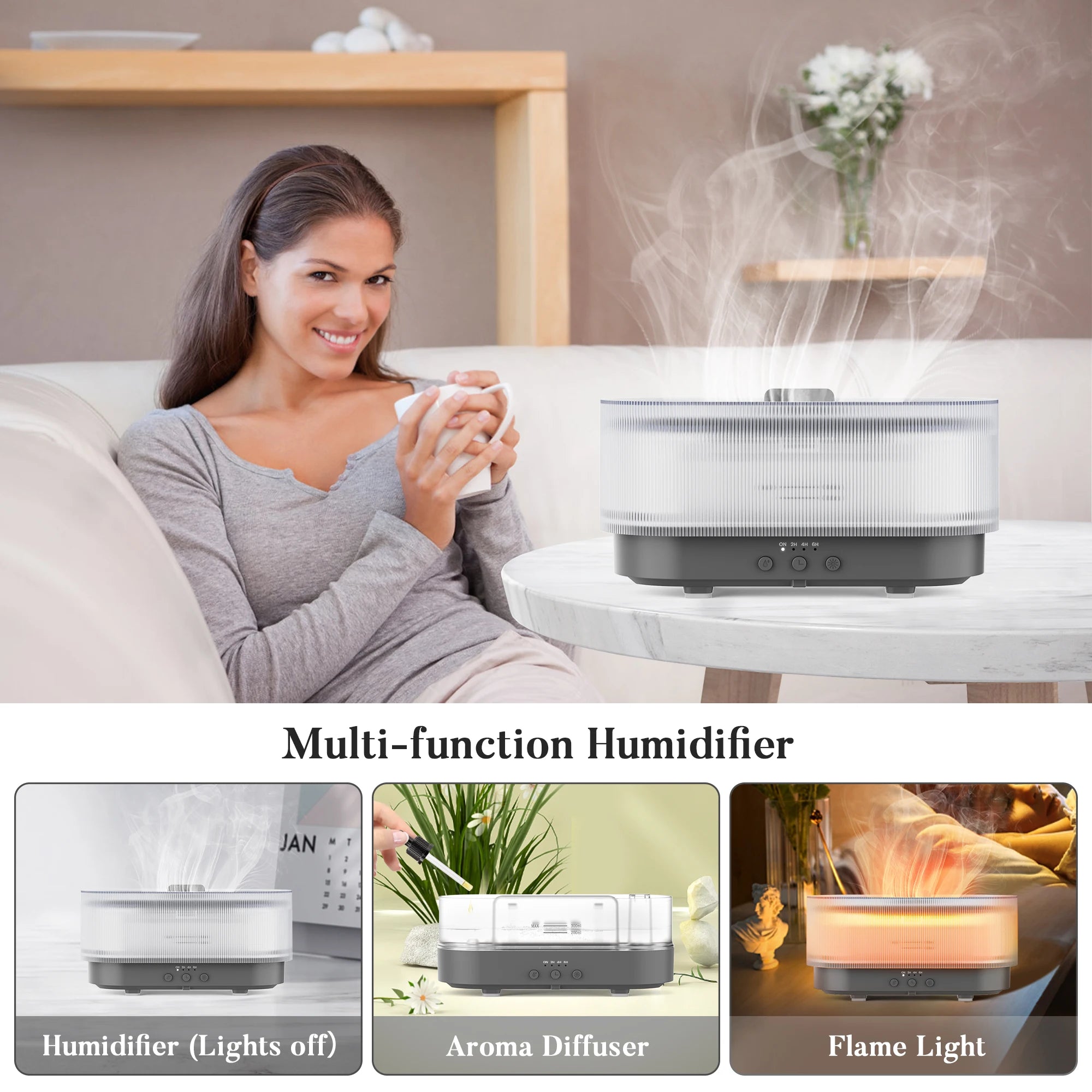 SEJOY Ultrasonic Air Humidifier And Aroma Diffuser With LED Lamp