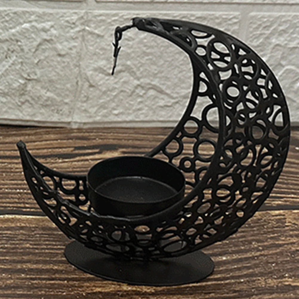 VKTECH Ramadan Moon Candle Holder Candlestick for Eid Mubarak Decor