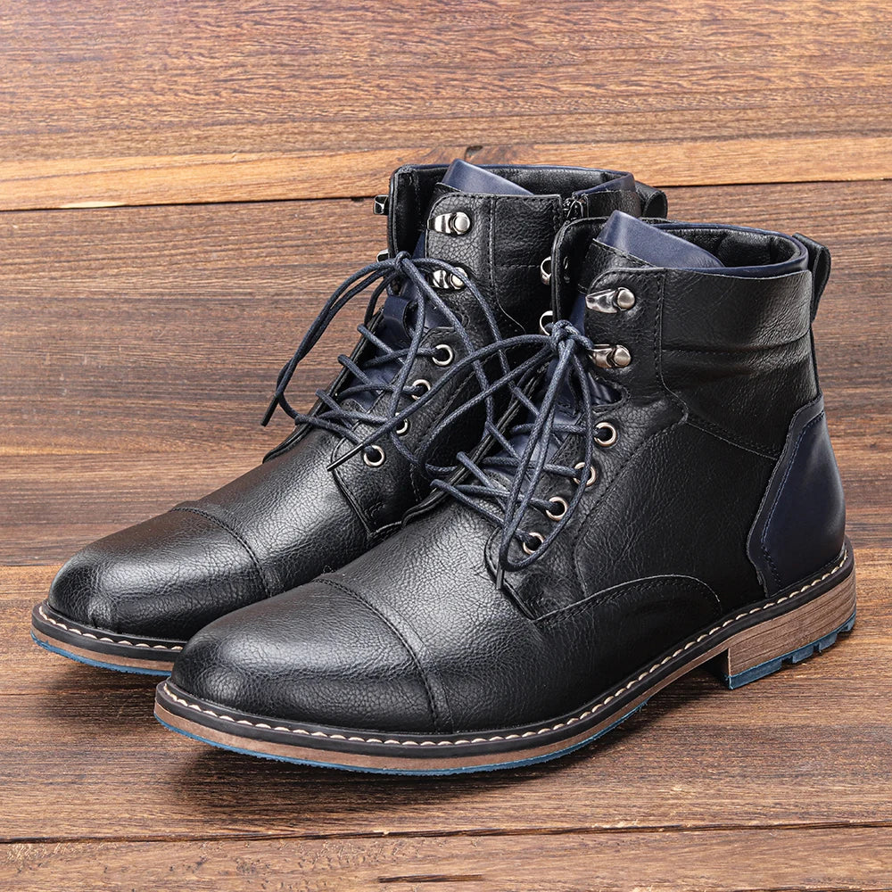 Men's Leather Boots With Zipper By Hecrafted Classic Style