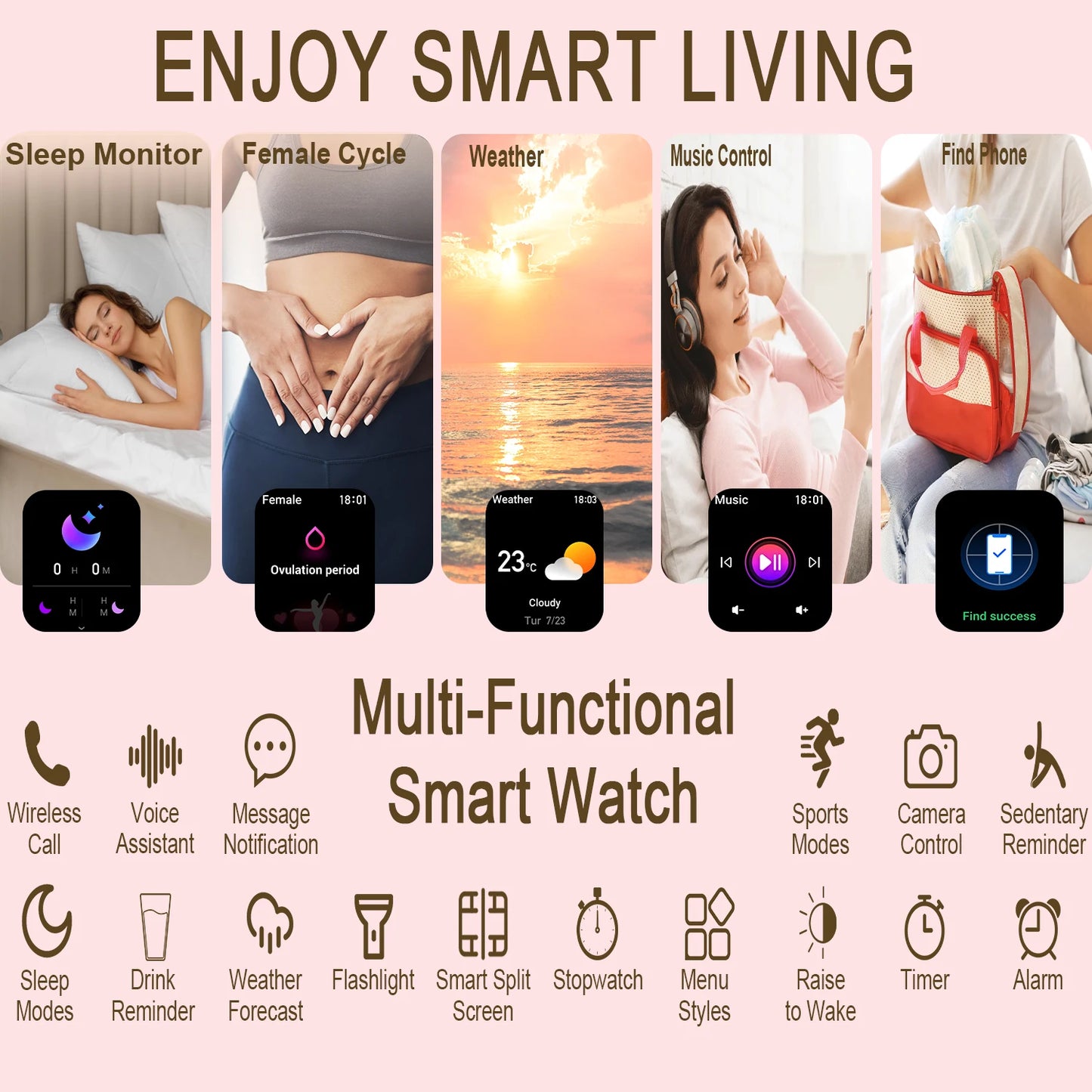 INNOFOVO TFT Touchscreen Smartwatch With Calls And Message Notifications