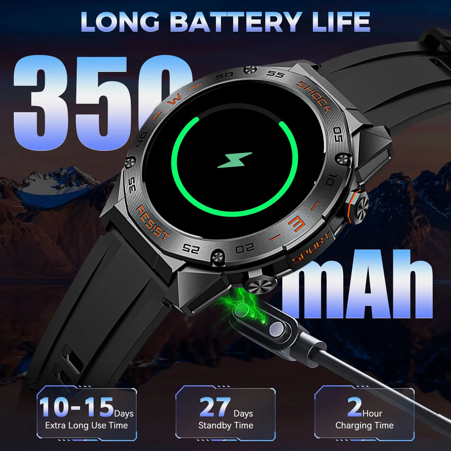 LaNikar MilitaryGrade Multisport Smartwatch For Men With HeartRate SpO2Monitor Tracking
