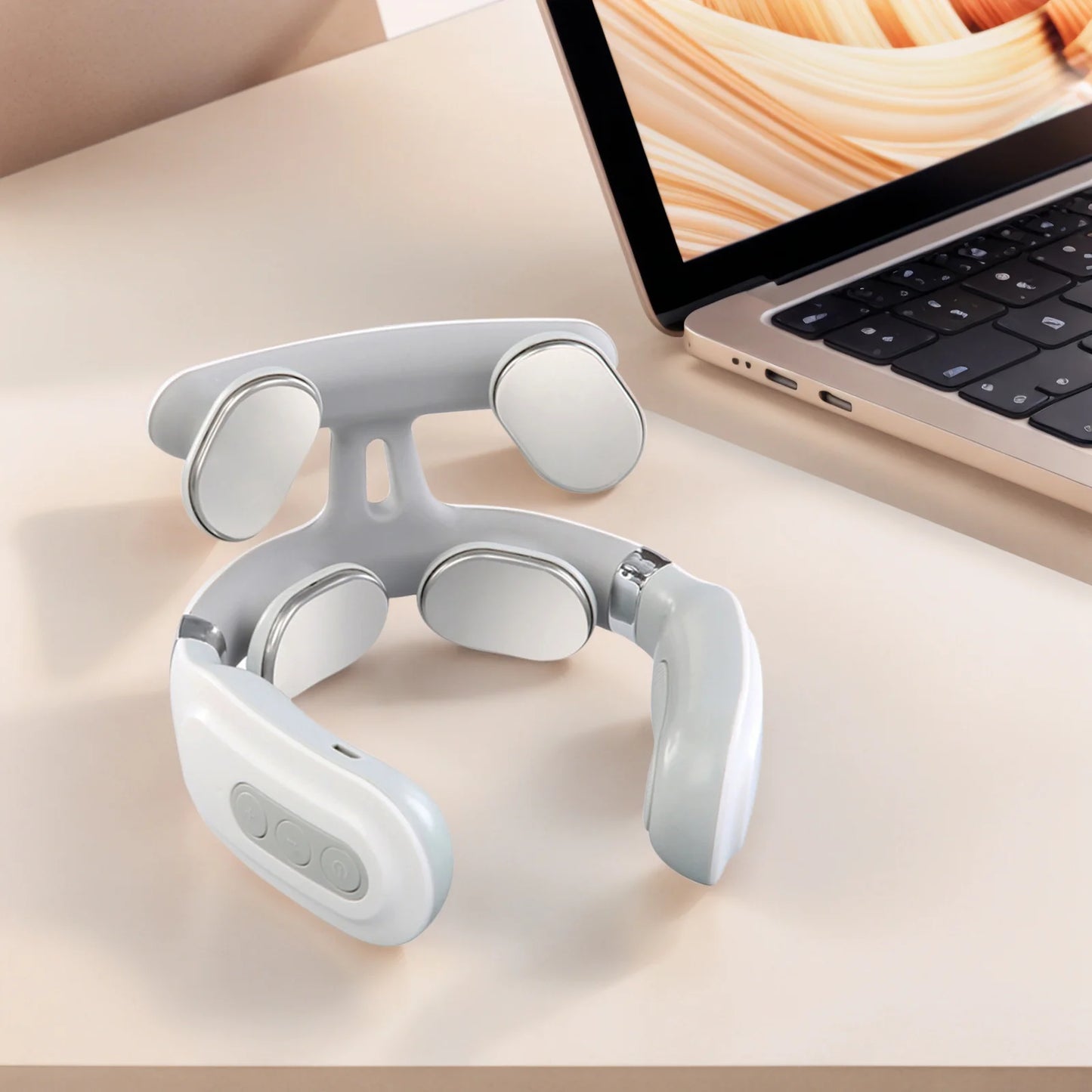 4-head Neck Massager USB Rechargeable Cervical Massager with Heat Electric Neck Massager Relaxation Gifts for Women Men Dad Mom