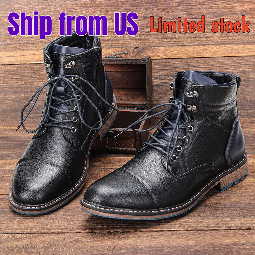 Men's Leather Boots With Zipper By Hecrafted Classic Style