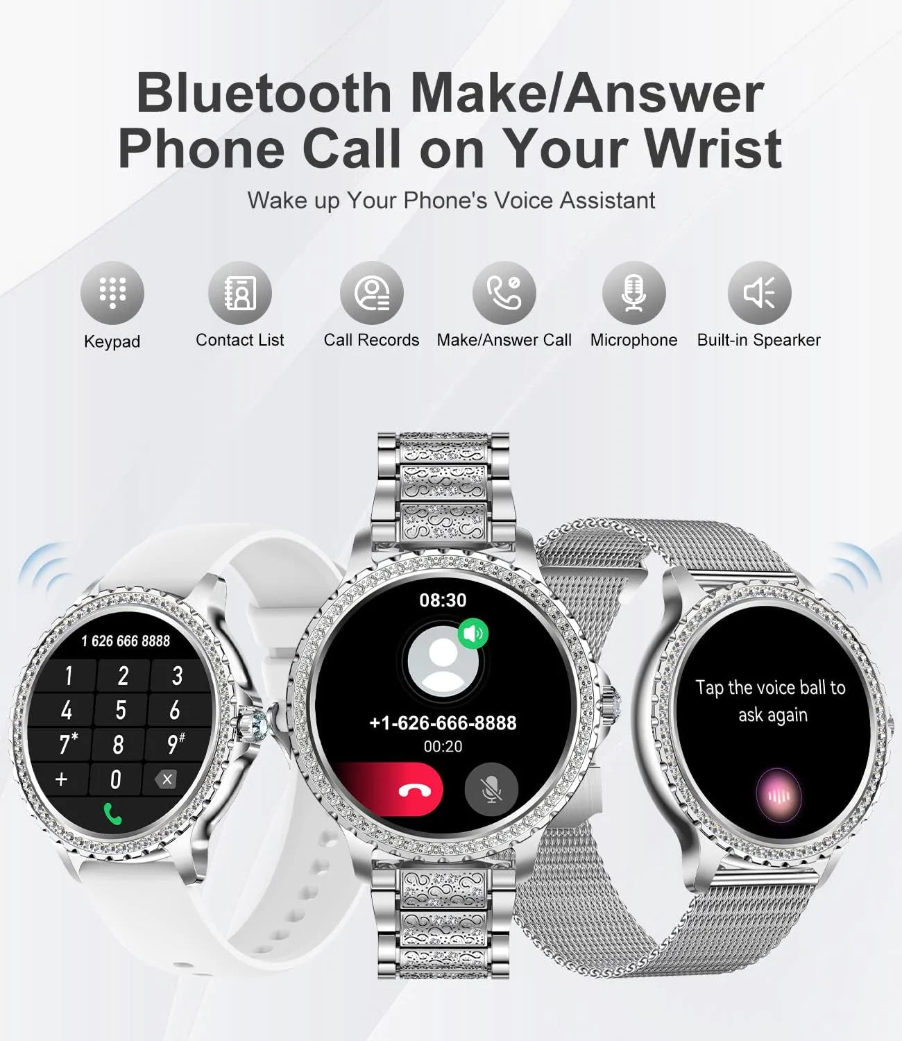 Zen Active Living Women's Smart Watch With AI Voice Control