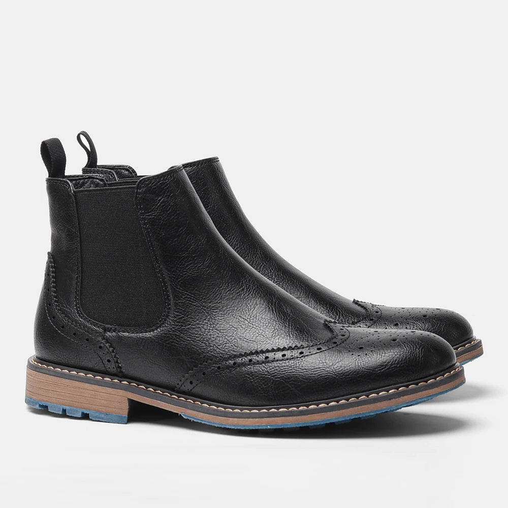 Men's Leather Boots With Zipper By Hecrafted Classic Style
