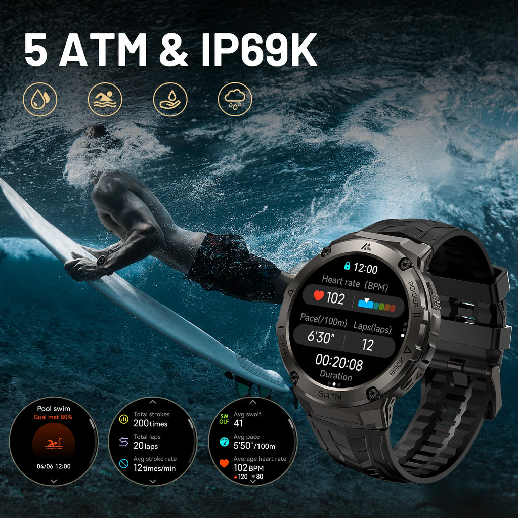 HIDAMEL T3E GPS Smartwatch DesignedFor Men With Altimeter AMOLEDDisplayTech Waterproofing