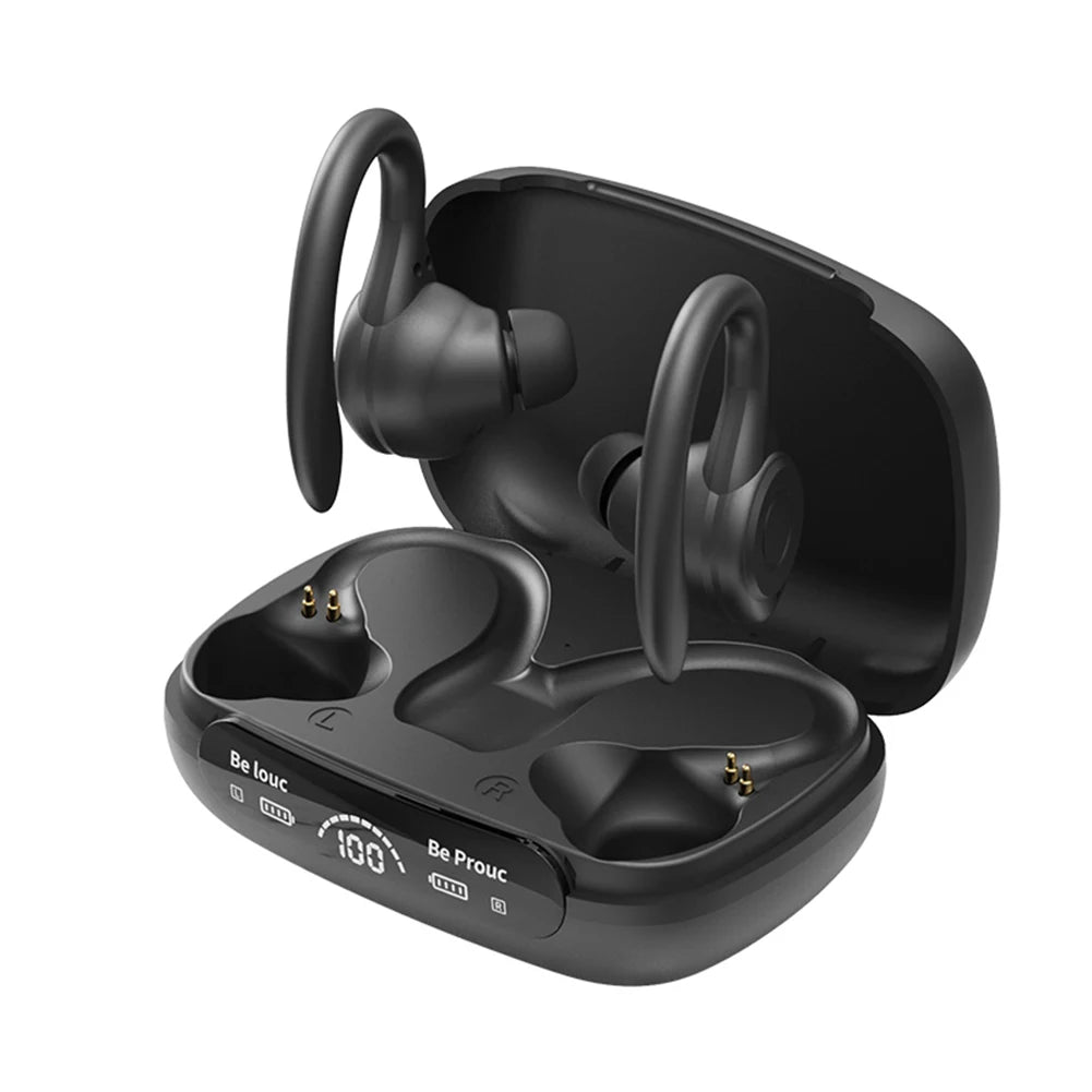 HiFi Stereo Ear Hook Headphones Waterproof Bluetooth 5.3 for Sports