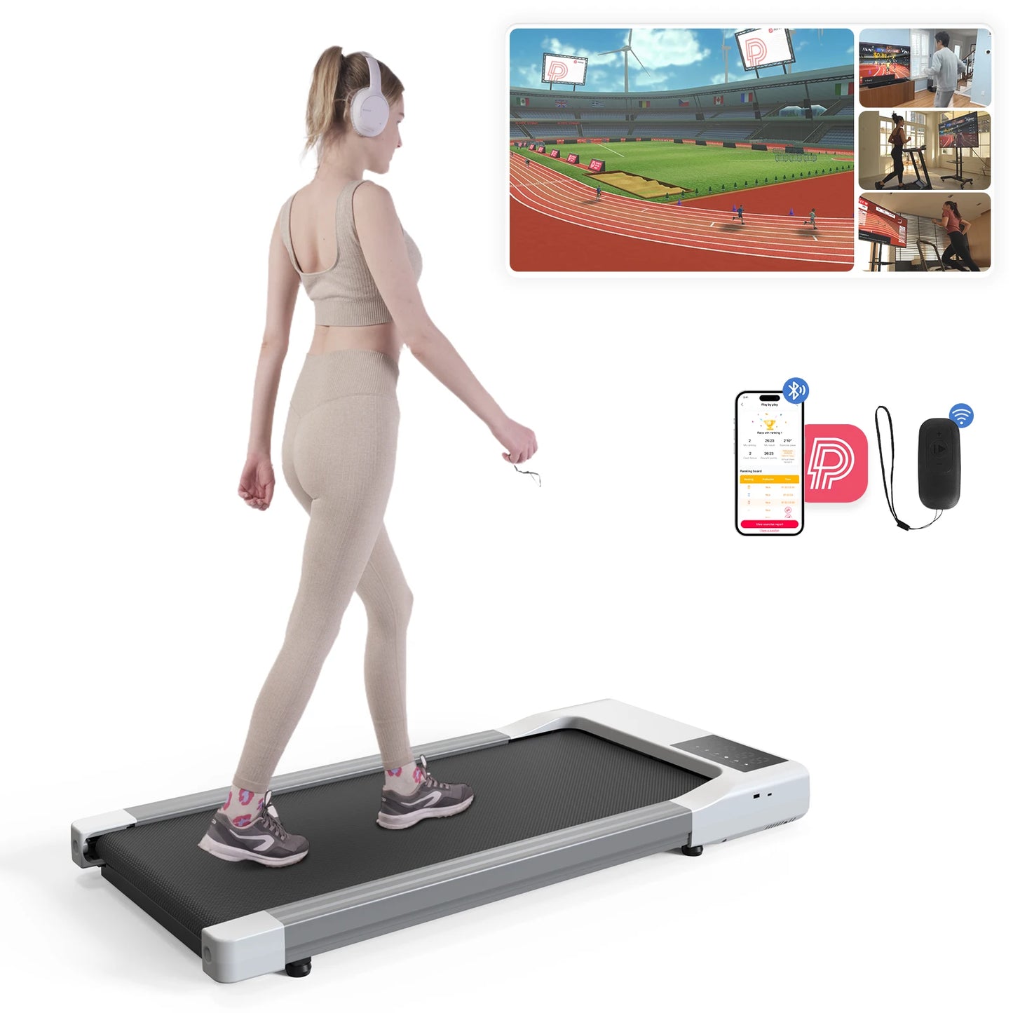 Driving Power 2in1 Treadmill For Home Office With Remote Control LCD Display And Adjustable Speed