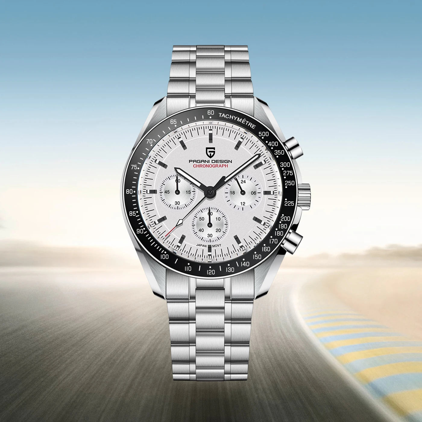 PAGANI DESIGN Moon Phase Chronograph Auto Date Quartz Wristwatch