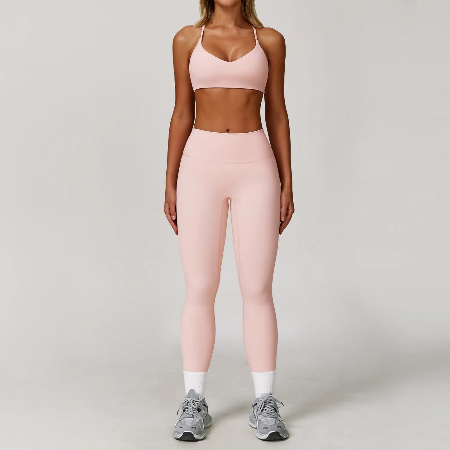 Women Yoga Set 2 Pieces Sports Bra Jacket Leggings