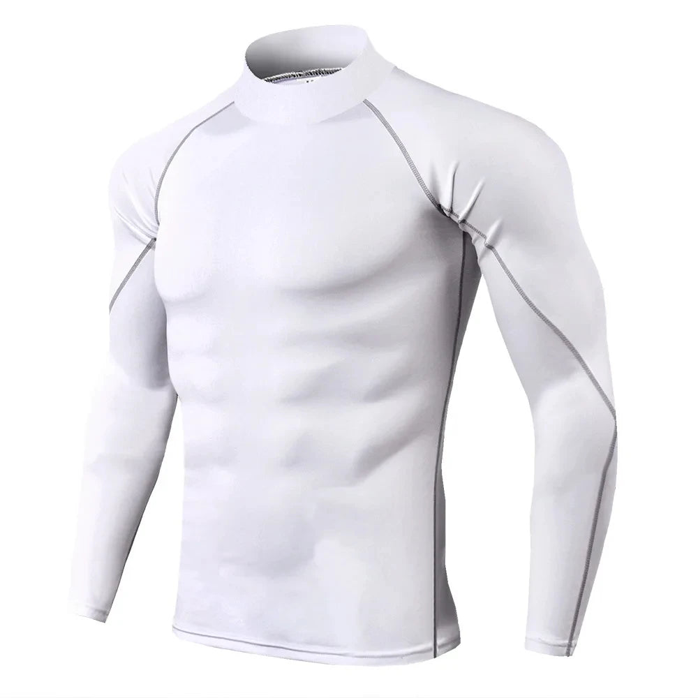 Men Quick Dry Sport T Shirt Long Sleeve Compression Rashguard Gym