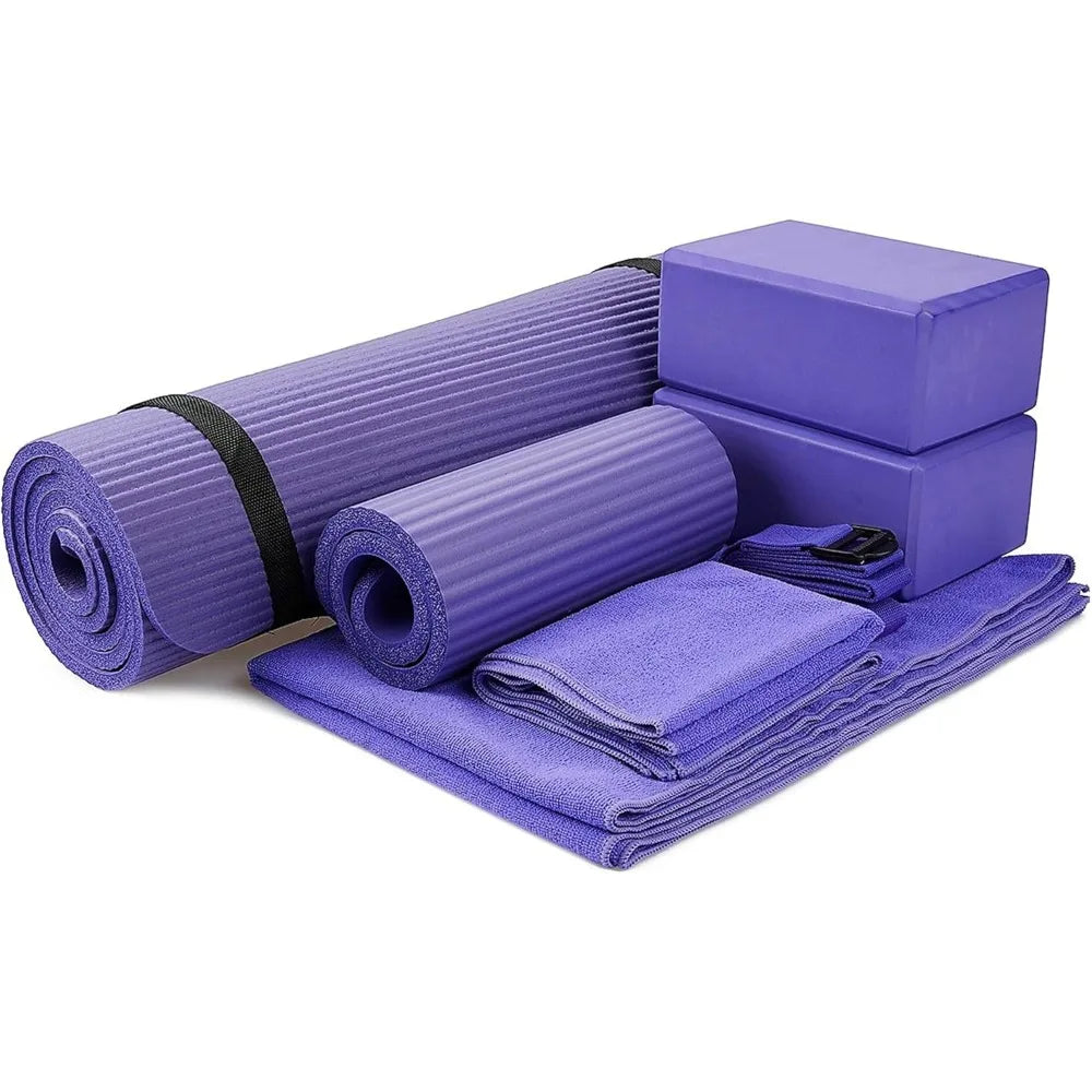 BalanceFrom 7 Piece Yoga Set With Extra Thick Mat Included