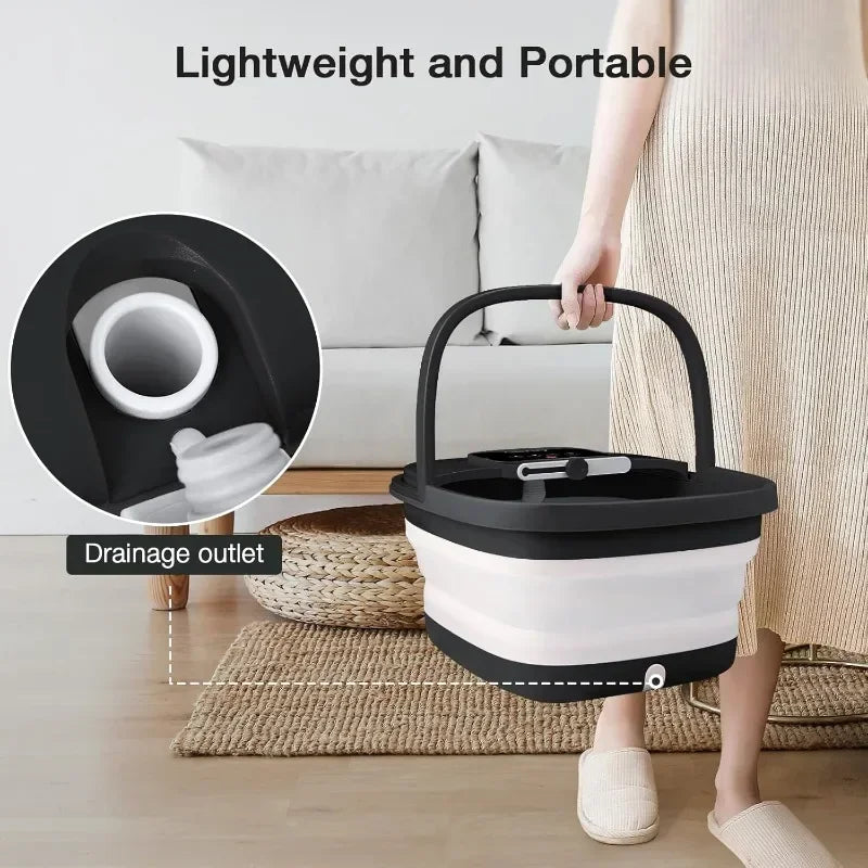 Collapsible Foot Spa With Heat and 8 Shiatsu Massage Rollers