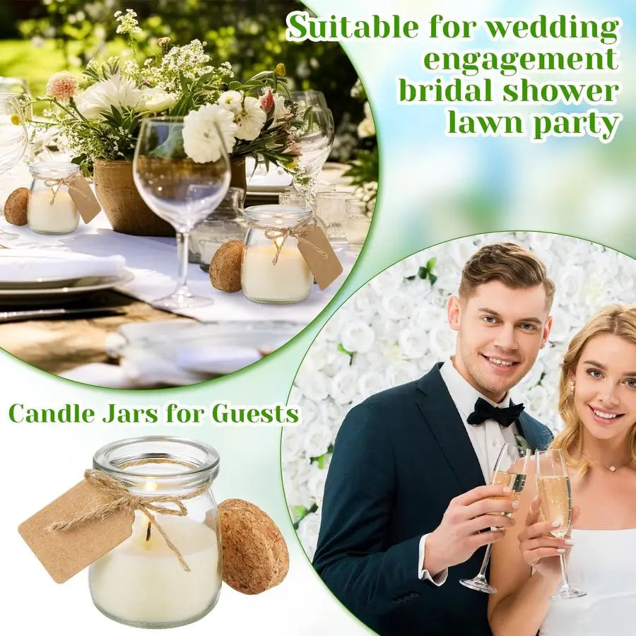 50 Piece Wedding Jar Candles Gift Set With DIY Tags