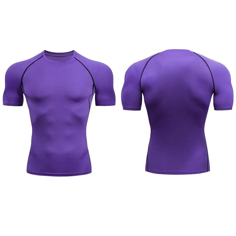 2026 Compression T Shirt Men Summer Sportswear Running T-shirt Elastic Quick Dry Sport Tops Tee Athletic Gym Workout Shirts Men