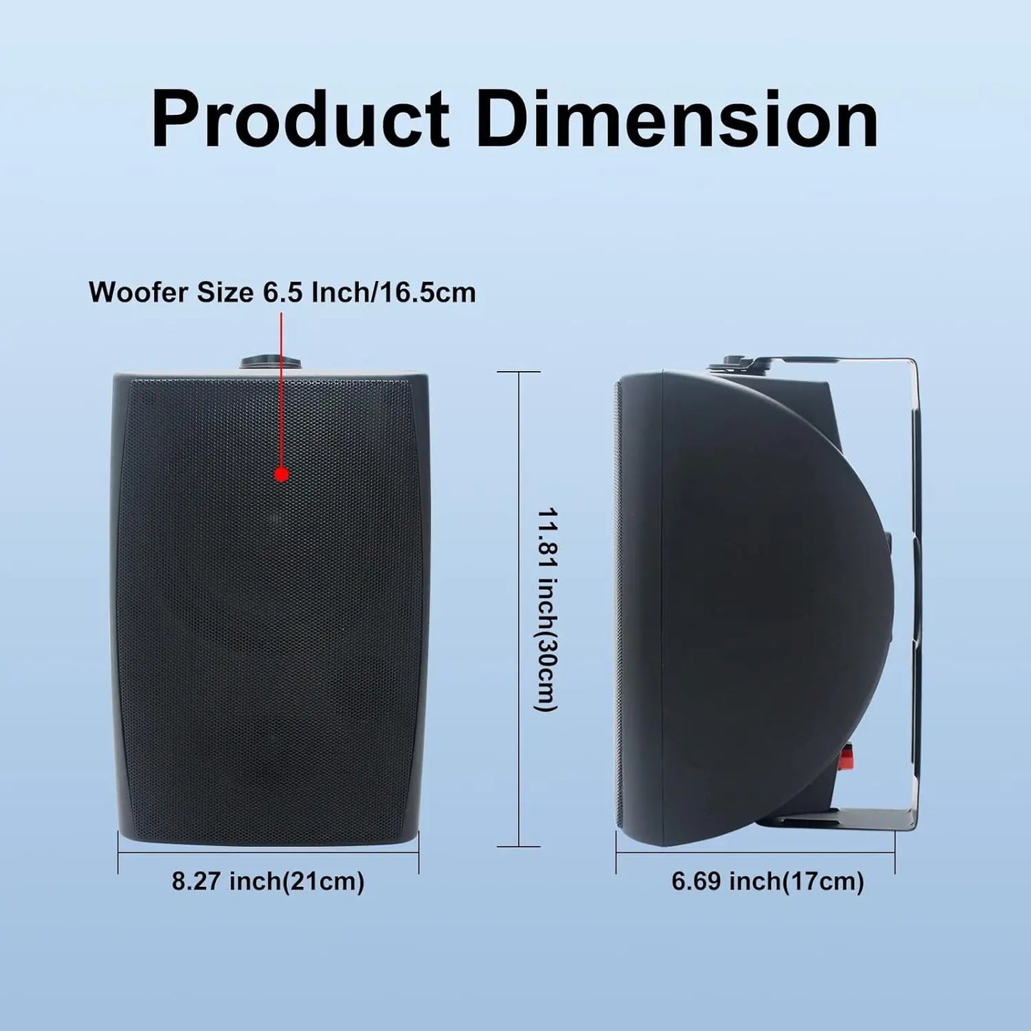 Herdio 400W Passive Outdoor Speakers 2-Way Wall Mounted Waterproof