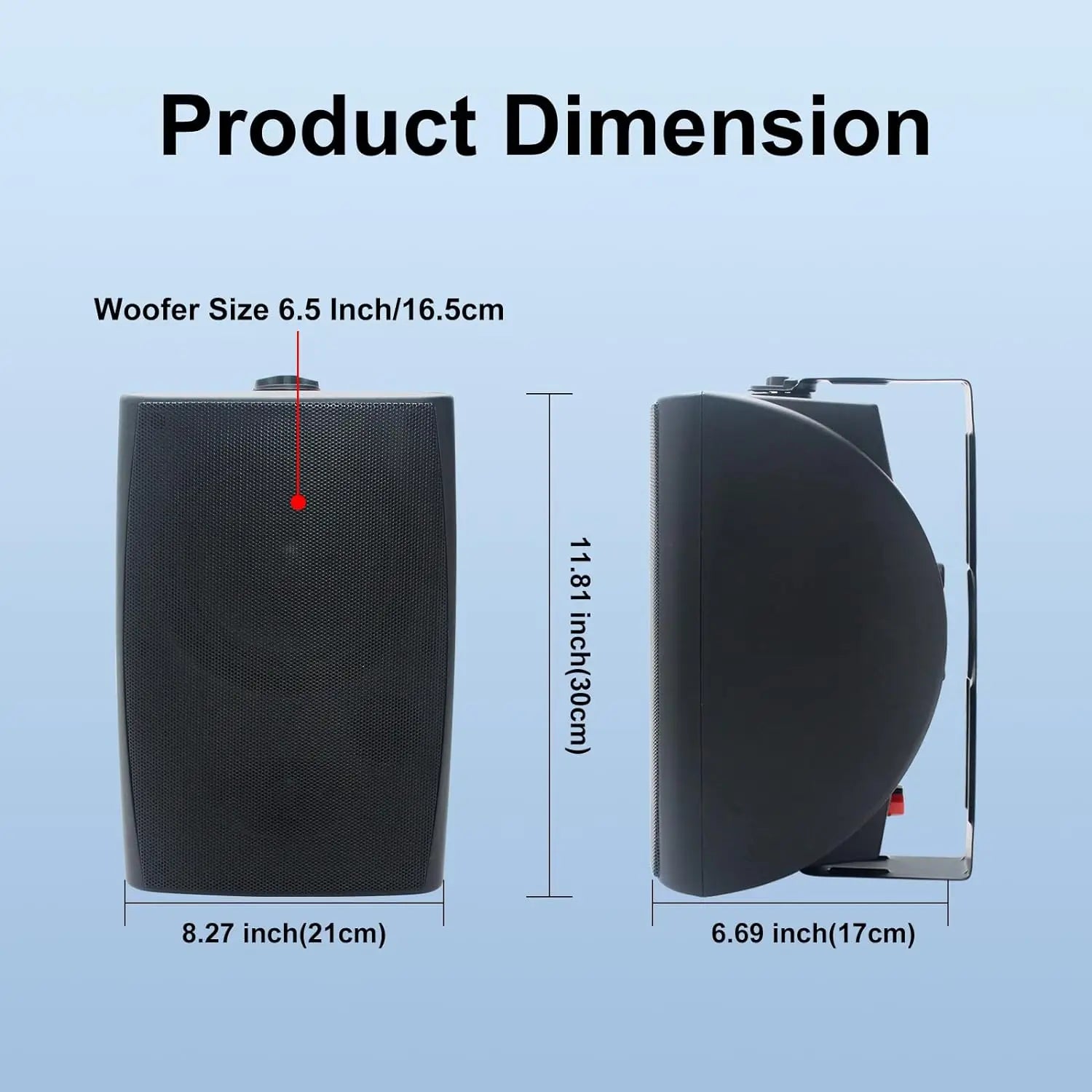 Herdio 400W Passive Outdoor Speakers 2-Way Wall Mounted Waterproof