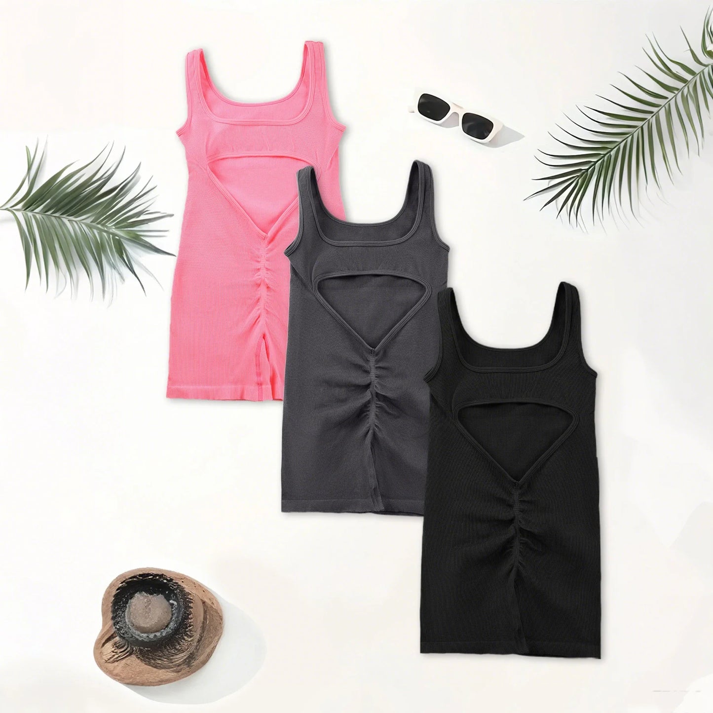 Backless U Neck Sleeveless Yoga Jumpsuit For Women Bodysuit