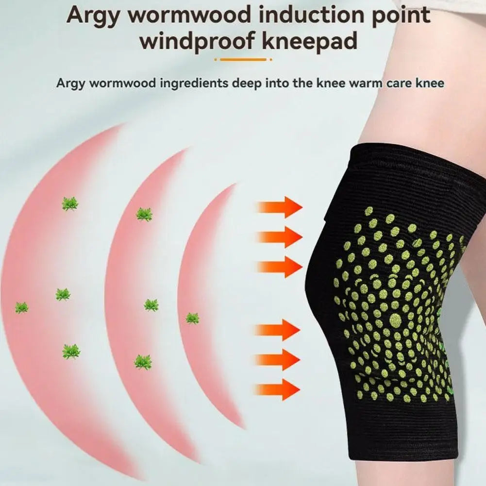 Self Heating Knee Pads,Warm Wormwood Self Heating Knee Brace Support, Long Compression Sleeve for Arthritis Joint Pain Relief