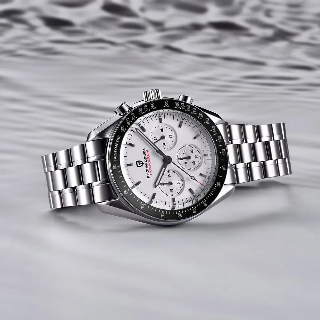 PAGANI DESIGN Moon Phase Chronograph Auto Date Quartz Wristwatch