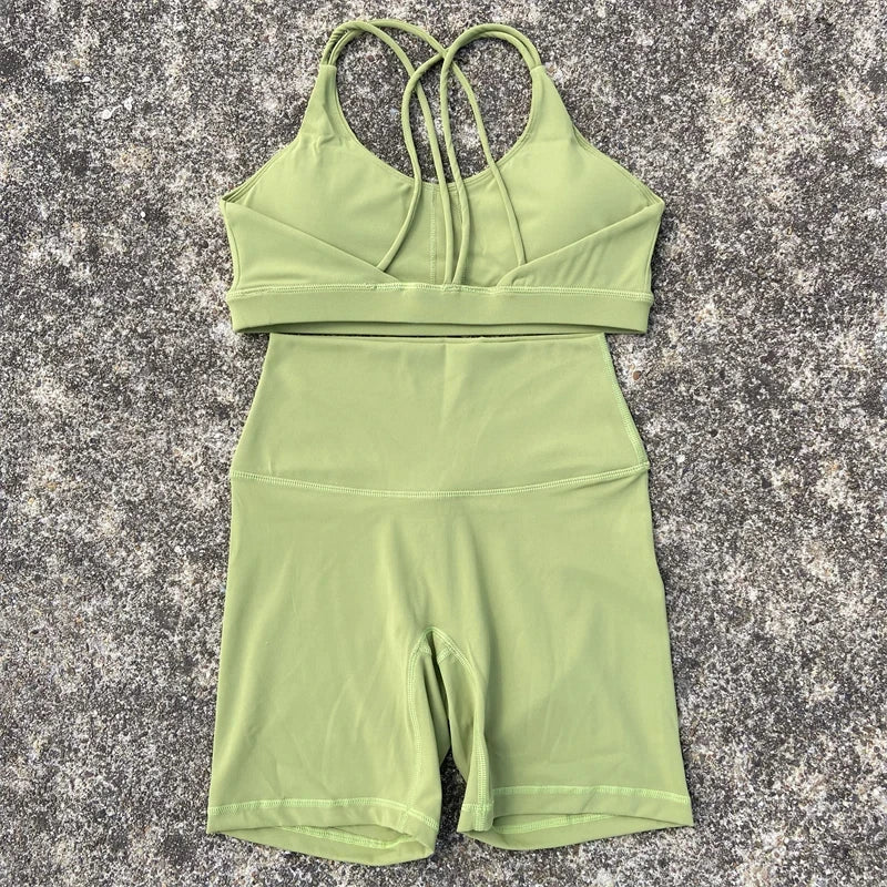 Zen Active Living Yoga Set Bra and High Waist Shorts