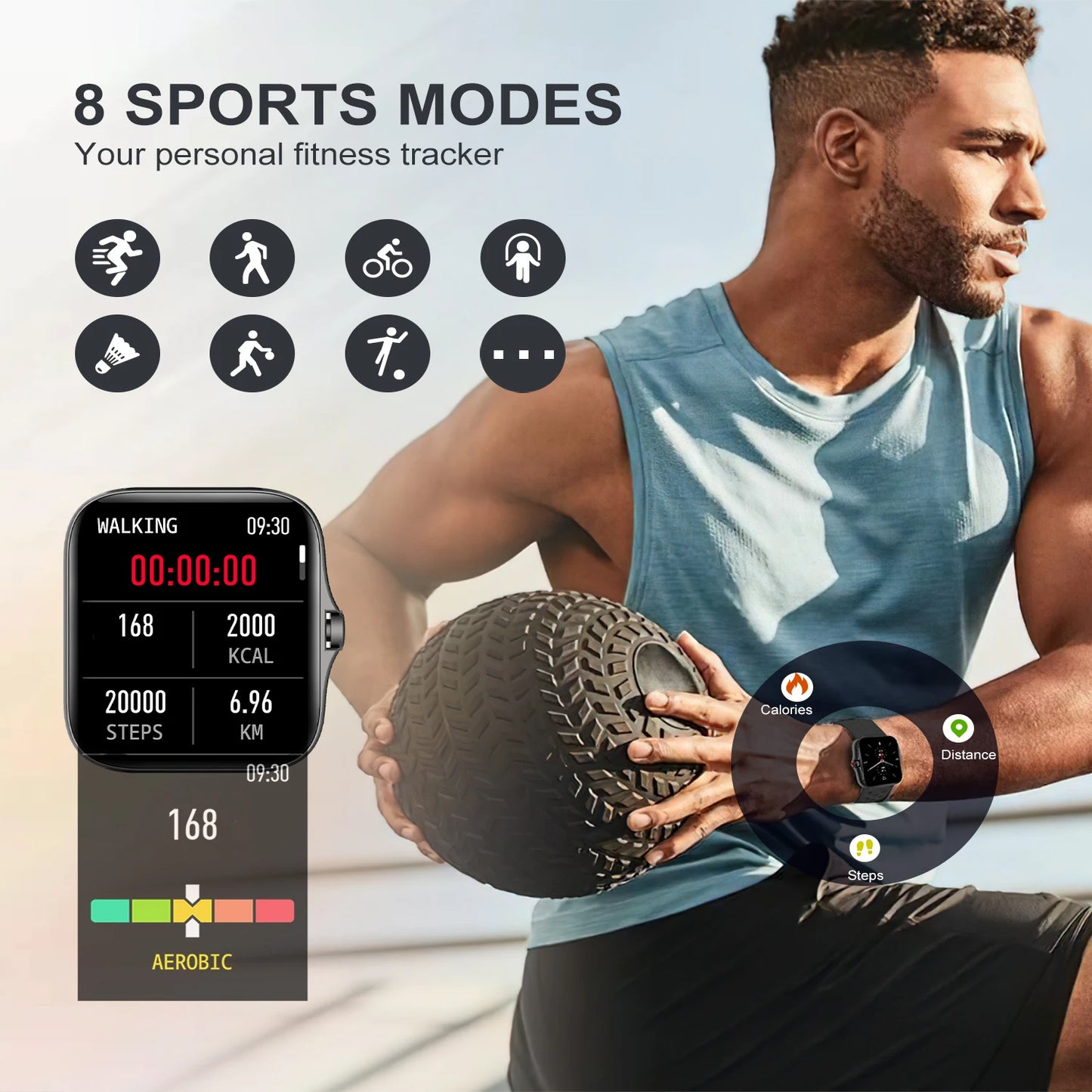 INNOFOVO Smartwatch Bluetooth Five Point Zero Fitness Tracker For iPhone Android