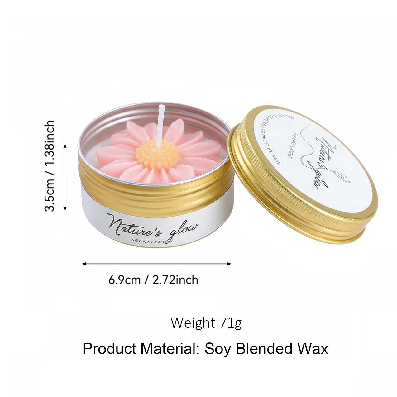 Chamomile Scented Soy Wax Candle Jar For Bedroom Decor