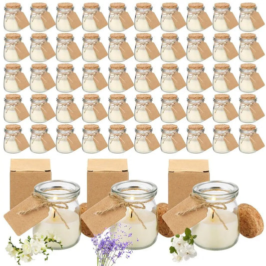 50 Piece Wedding Jar Candles Gift Set With DIY Tags