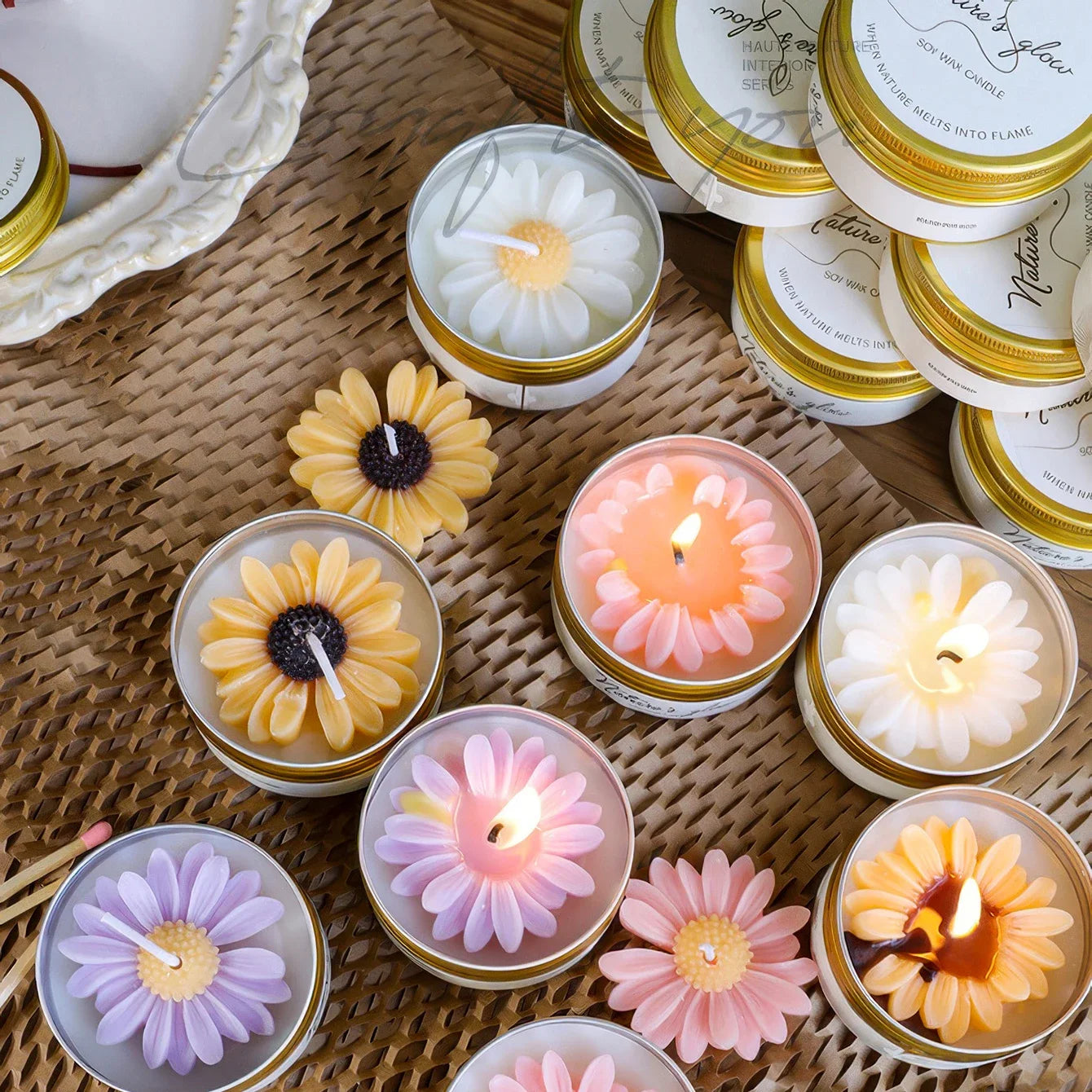 Chamomile Scented Soy Wax Candle Jar For Bedroom Decor